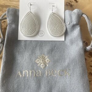 Anna Beck Classic Teardrop Earrings - Sterling Silver - Brand New